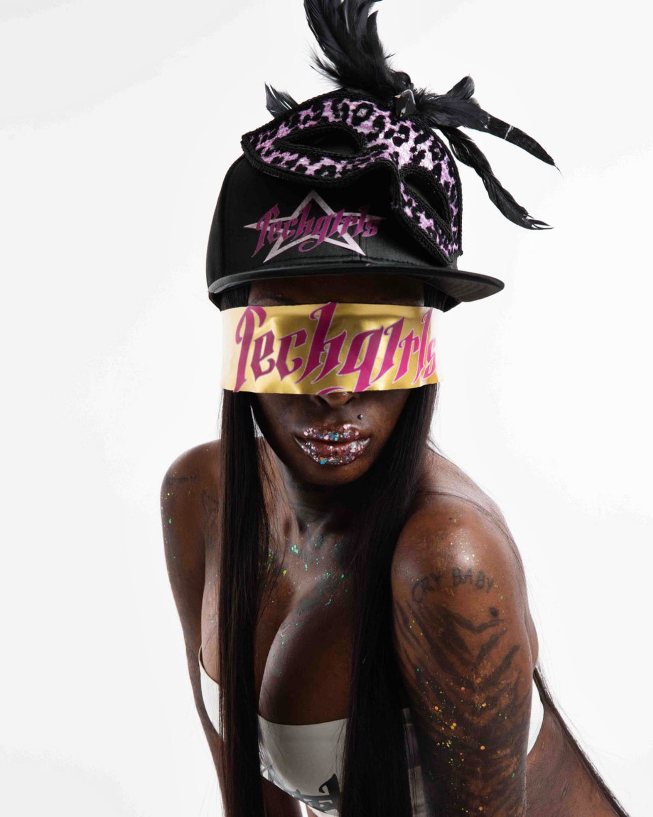 BLACK MASQURADE HAT