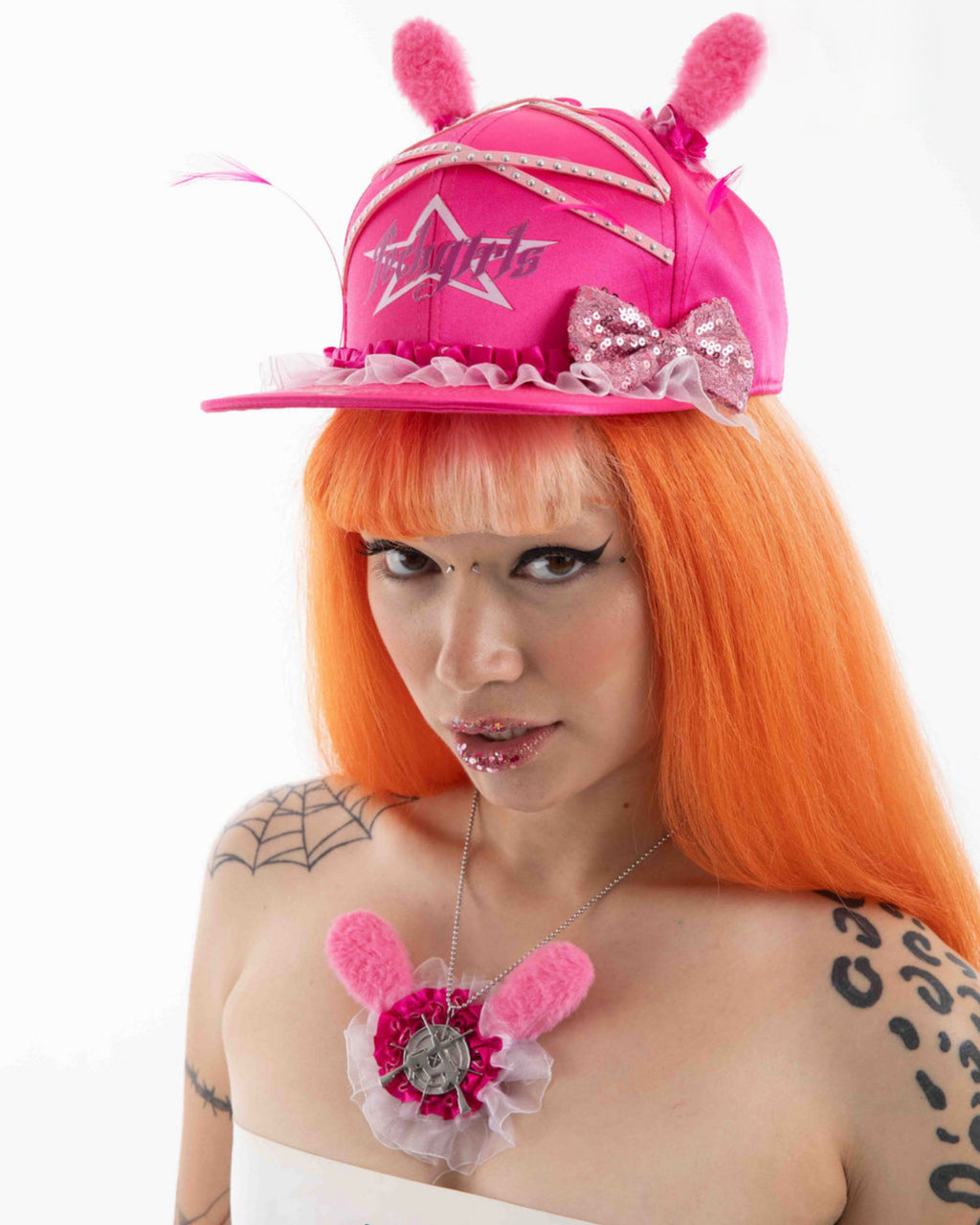 HOT PINK BUNNY HAT DUO SET
