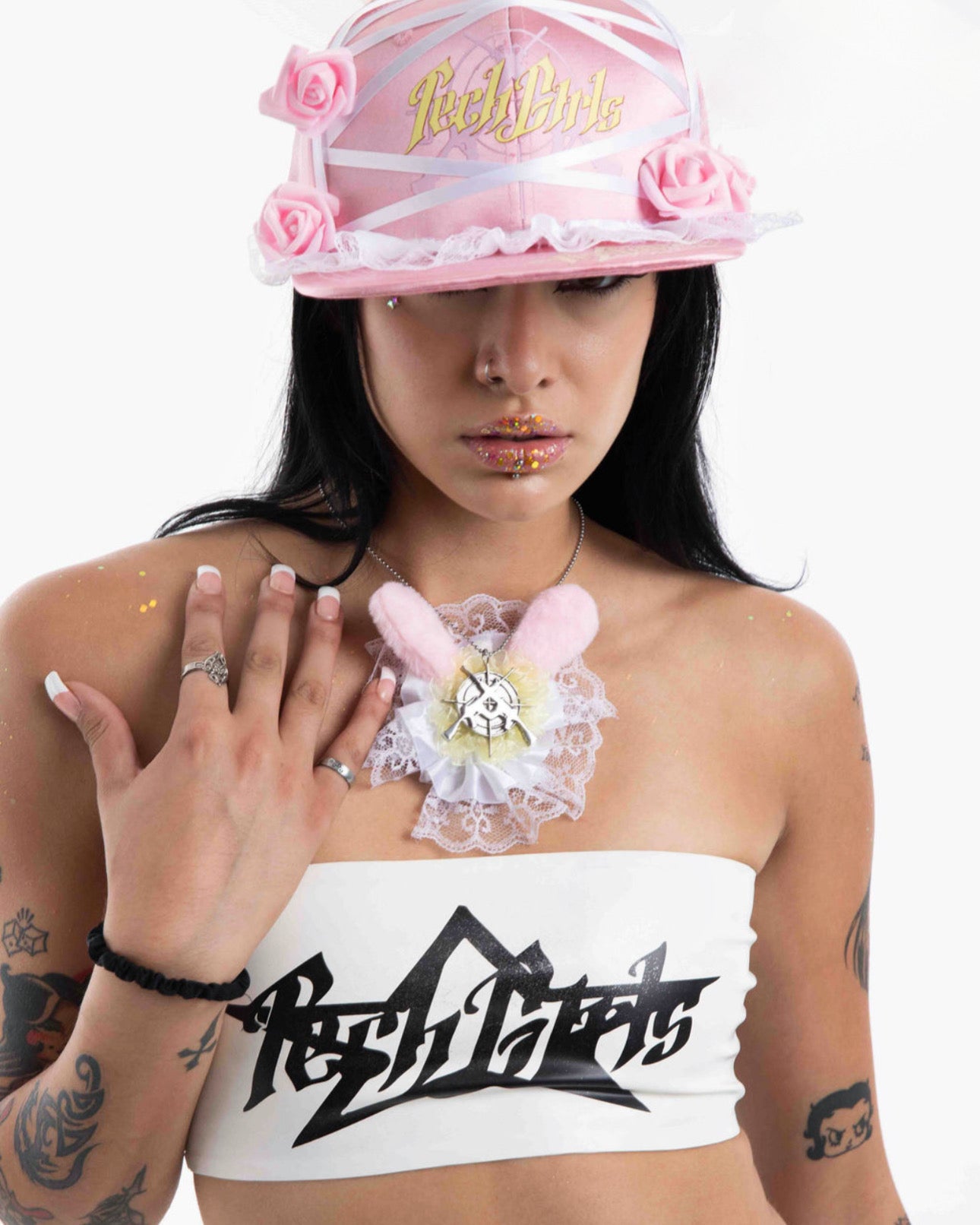 BABY PINK BUNNY HAT DUO SET
