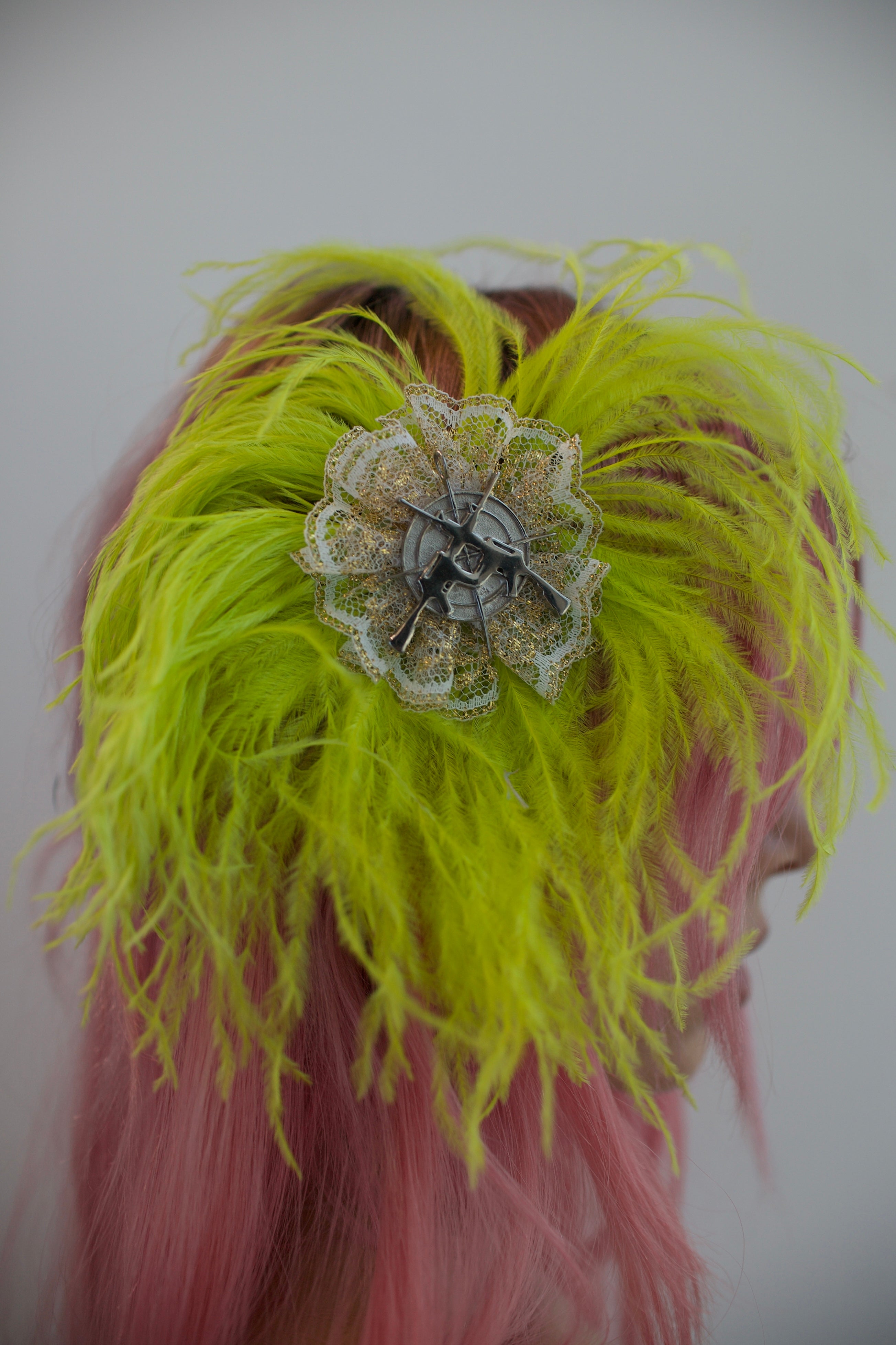 NEON GREEN FEATHER ACCESSORY