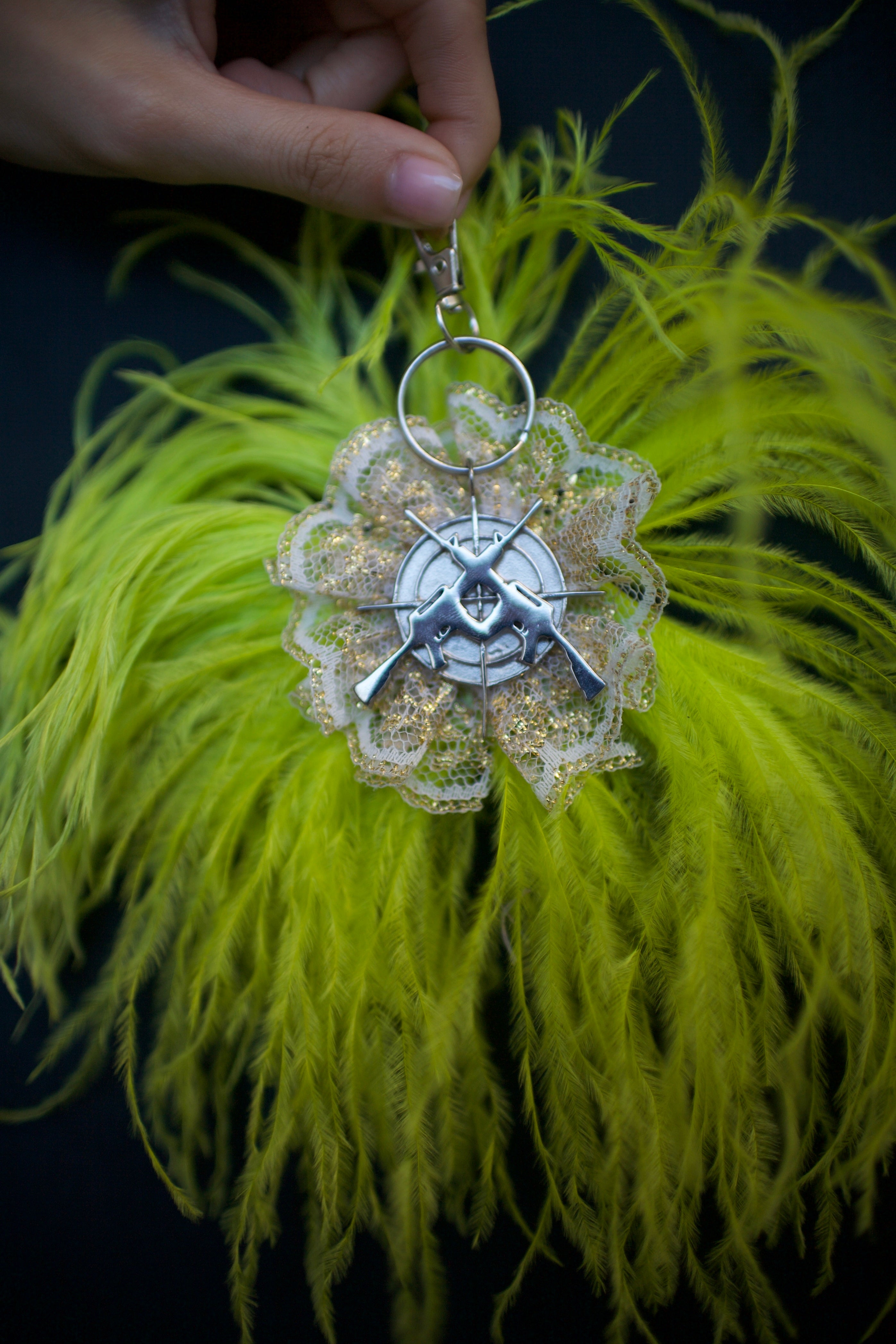 NEON GREEN FEATHER ACCESSORY