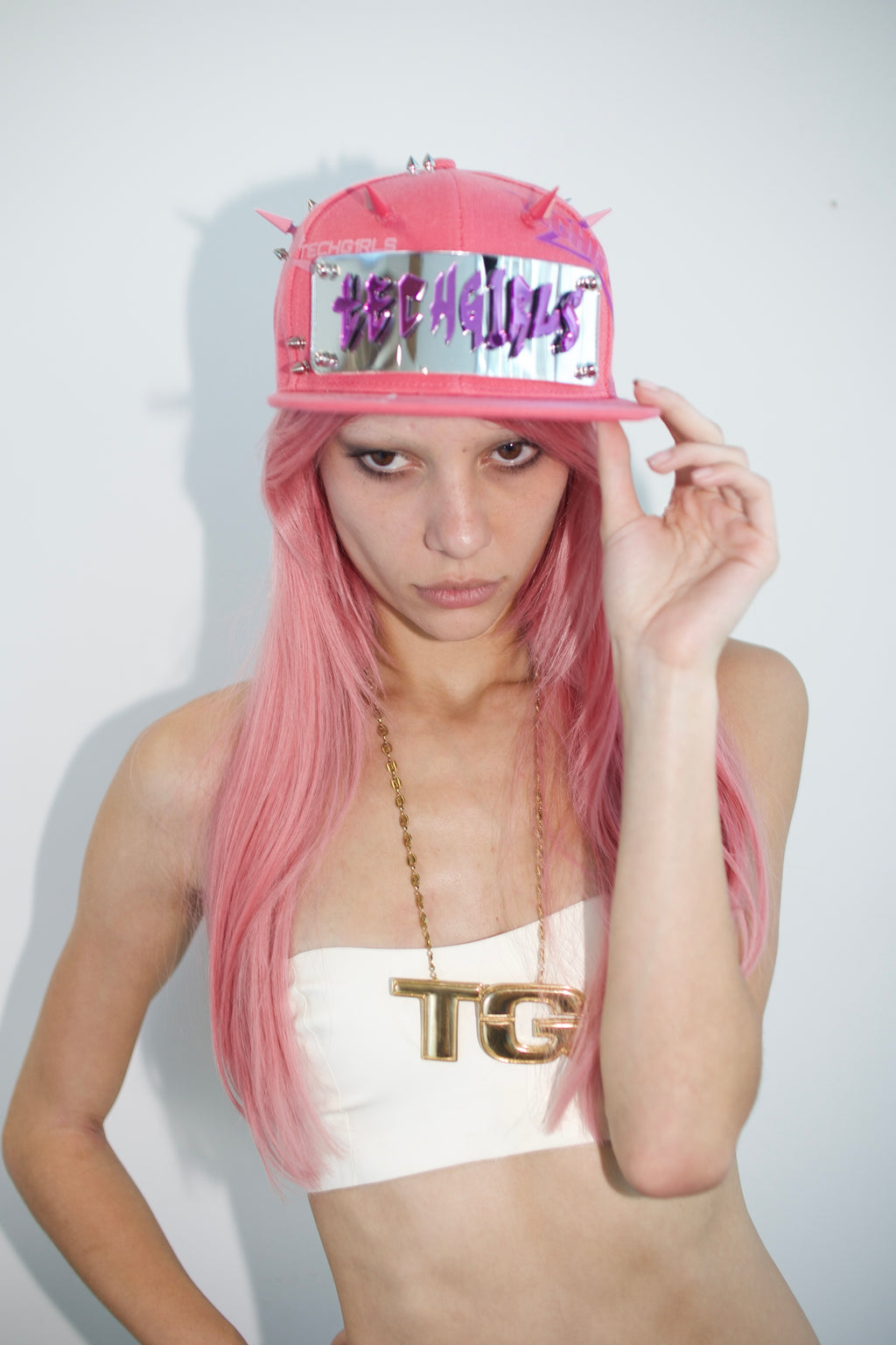 PINK BRACKET HAT