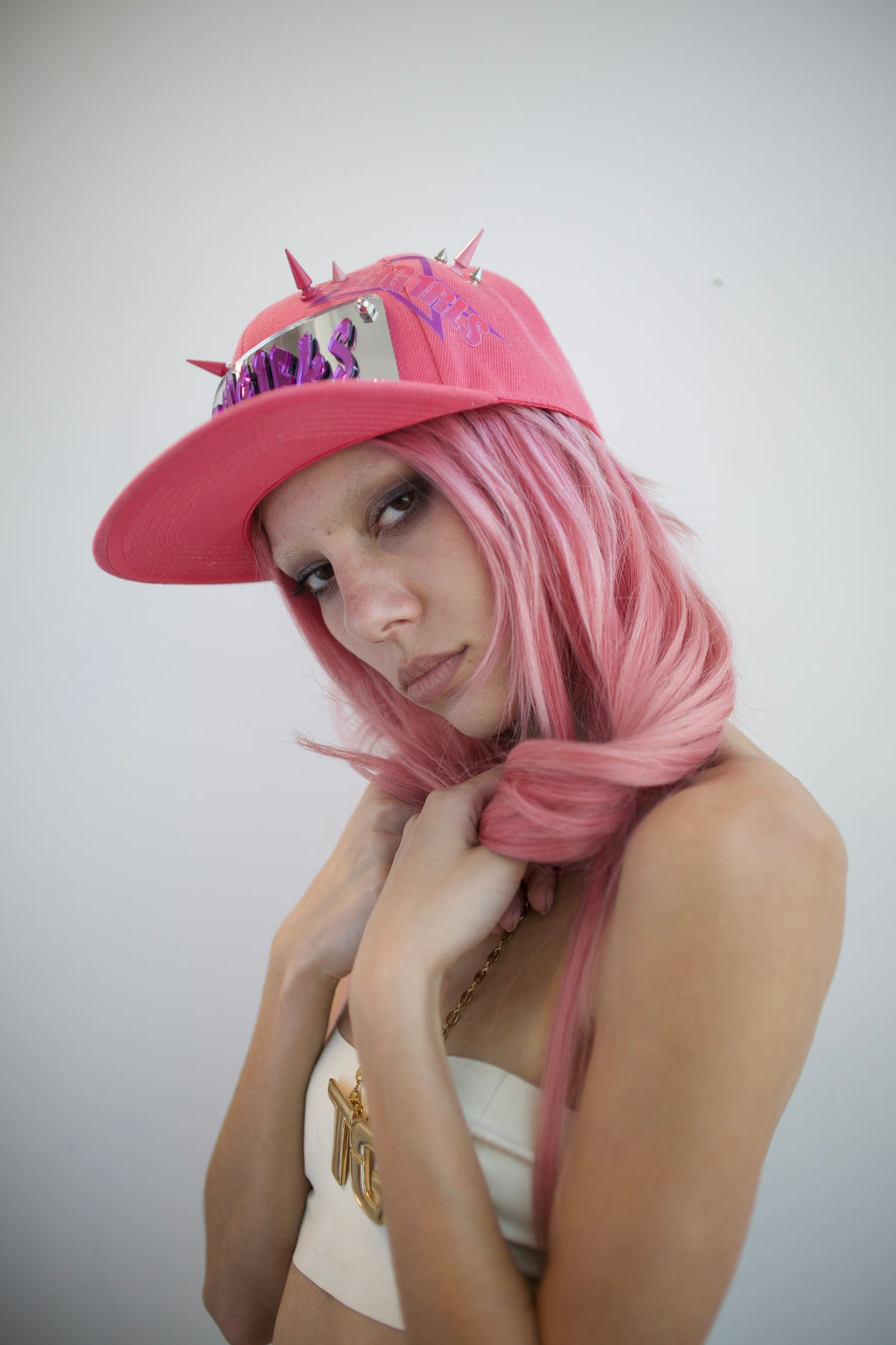 PINK BRACKET HAT